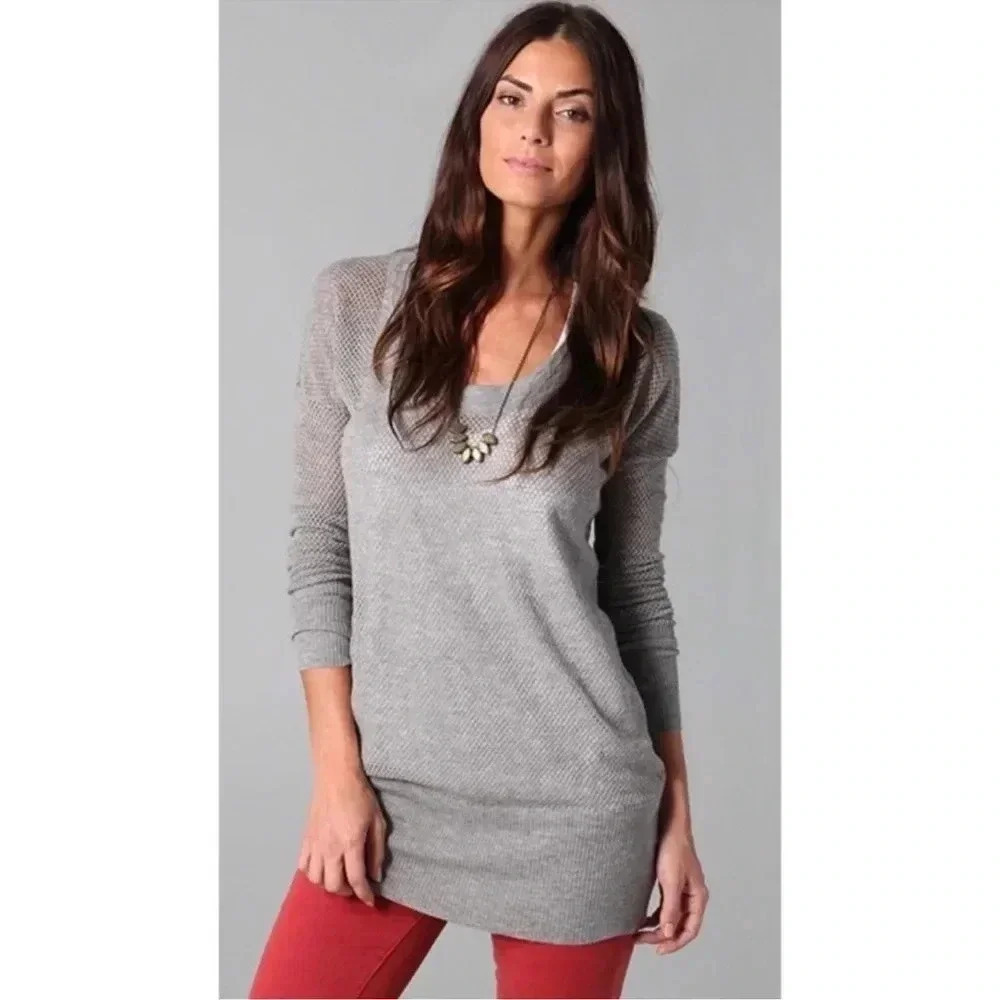 James Perse cashmere & wool mesh net sweater